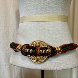 Vintage Gold and Brown Braided Belt